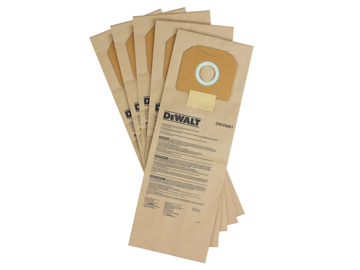 DeWalt DWV9401-XJ - Pack de 5 bolsas de papel para aspirador DWV901L y DWV902M